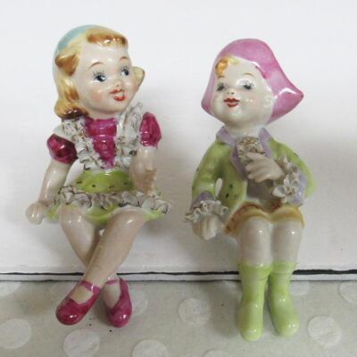 Fancy Detailed Occupied Japan Shelf Sitters Boy and Girl