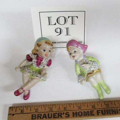 Fancy Detailed Occupied Japan Shelf Sitters Boy and Girl