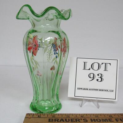 Unmarked Fenton Hand Painted Vase