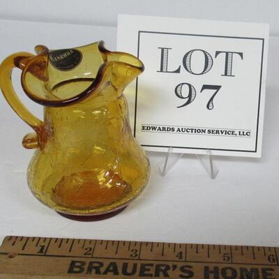 Vintage Kanawha Crackle Glass Creamer