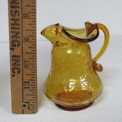 Vintage Kanawha Crackle Glass Creamer