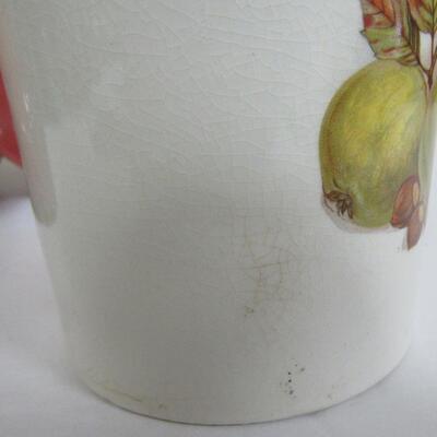 2 Vintage Fall Themed Dishes, 3 Part Relish or Candy Dish, Covered Box Crown Devon