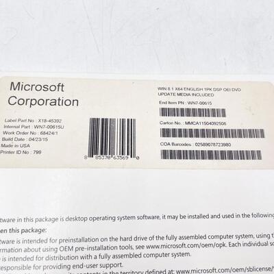 MICROSOFT WINDOWS 8.1 64-BIT DISC