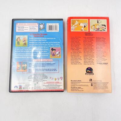 â€œPEANUTSâ€ DVD AND VHS SET - â€œA CHARLIE BROWN VALENTINEâ€ & â€œSNOOPY, COME HOMEâ€