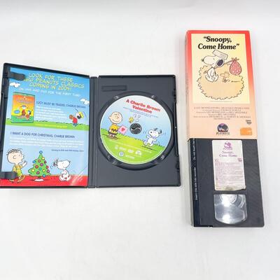 â€œPEANUTSâ€ DVD AND VHS SET - â€œA CHARLIE BROWN VALENTINEâ€ & â€œSNOOPY, COME HOMEâ€