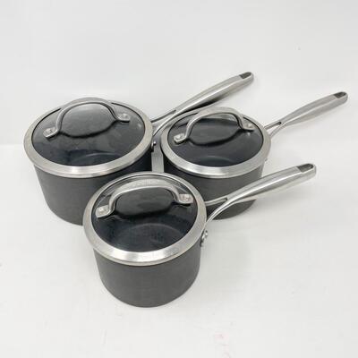 COOKS NONSTICK SAUCEPANS SET OF 3