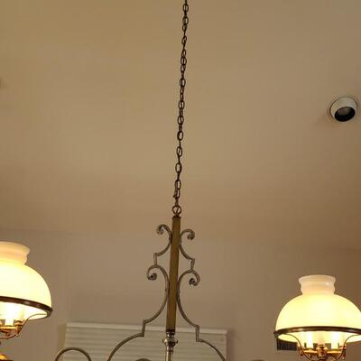 Brass and chrome chandelier 
