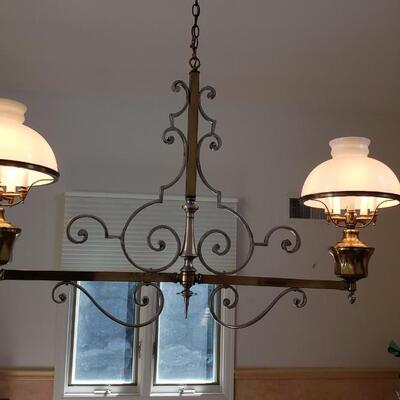 Brass and chrome chandelier 