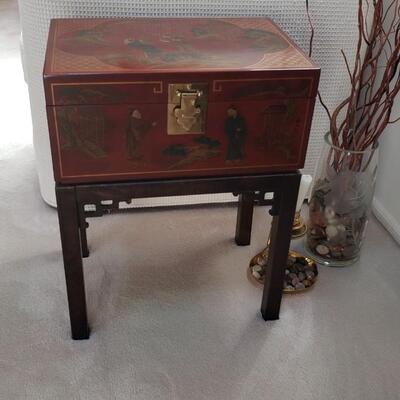 Small side table chest Asian