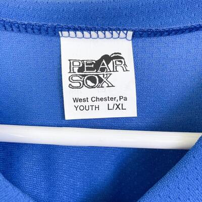 PEAR SOX BLUE JERSEY-STYLE LONG SLEEVE SHIRT - SIZE YOUTH L/XL