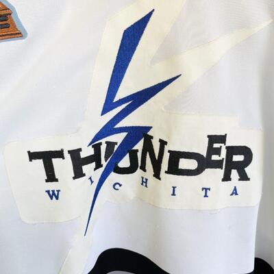 WICHITA THUNDER HOCKEY JERSEY #5 - 1994 â€œWILLIAM â€˜BILLâ€™ LEVINS MEMORIAL TROPHY CHAMPIONSâ€ 