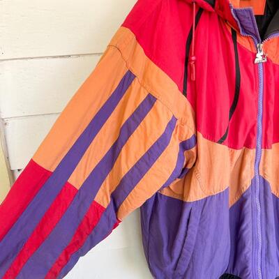 VINTAGE "PHOENIX SUNS" HEAVY WINDBREAKER HOODIE #1 - SIZE L