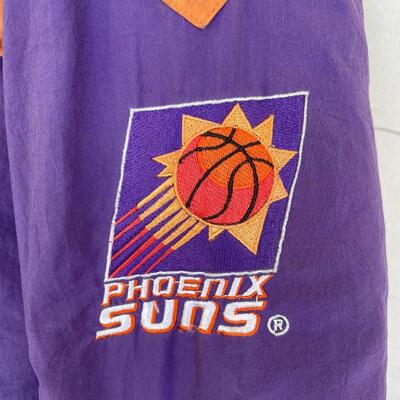 VINTAGE "PHOENIX SUNS" HEAVY WINDBREAKER HOODIE #1 - SIZE L