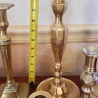12 Antique Brass Candlesticks