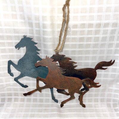 Western Running Horses Ornament 