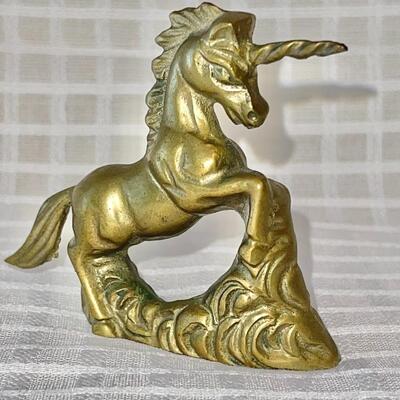 Solid Brass Unicorn Figurine 