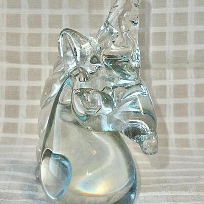 Blown Studio Glass Unicorn Figure 