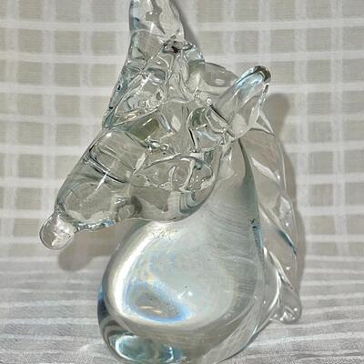 Blown Studio Glass Unicorn Figure 