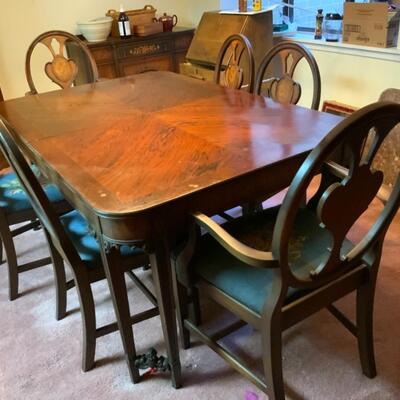 Vintage Art Deco Dinning Room Set x 6 chairs 
