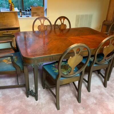 Vintage Art Deco Dinning Room Set x 6 chairs 