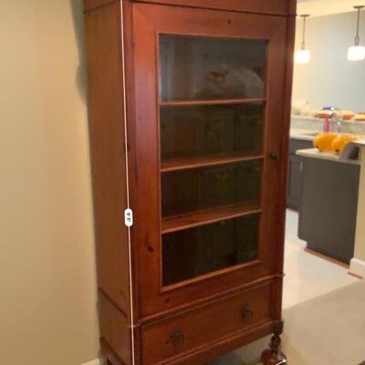 Wooden Glass Cabinet with Shelves  