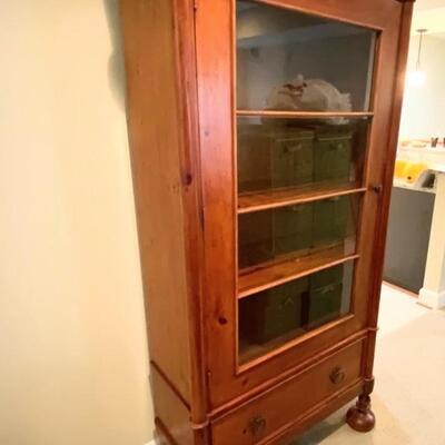 Wooden Glass Cabinet with Shelves  