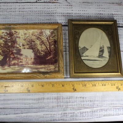 Vintage Pair of Picture Frames with Photos 