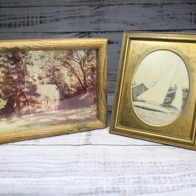 Vintage Pair of Picture Frames with Photos 