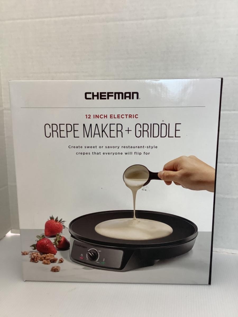 A 240 NEW IN BOX Chefman Crepe Maker & griddle
