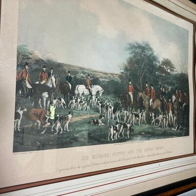 Sir Richard Sutton and the Quorn Hounds Etching