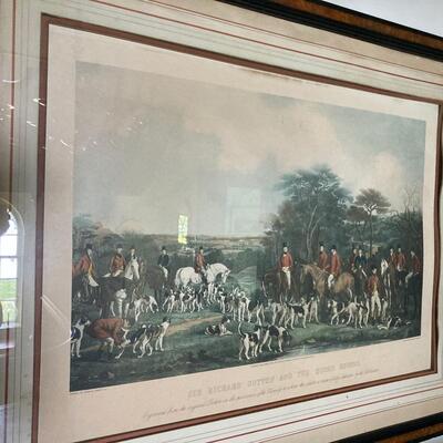 Sir Richard Sutton and the Quorn Hounds Etching