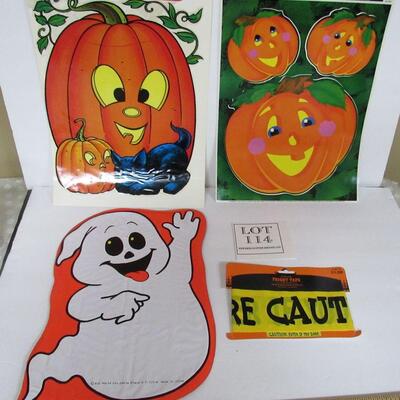 Halloween Window Clings, Yard Decor, Caution Banner
