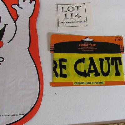 Halloween Window Clings, Yard Decor, Caution Banner