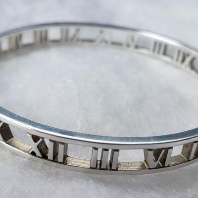 Tiffany Atlas bangle bracelet with Roman Numerals 