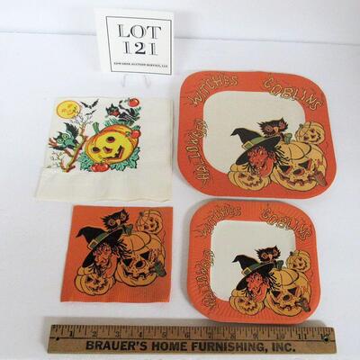 Vintage Halloween Paper Plates and Napkins