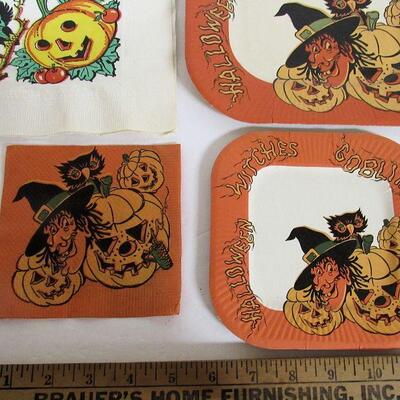 Vintage Halloween Paper Plates and Napkins