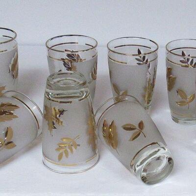 Set of 8 Libbey Golden Foliage Flat Tumblers in Original Box