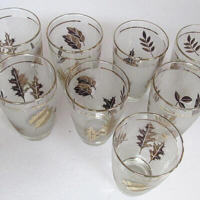 Set of 8 Libbey Golden Foliage Flat Tumblers in Original Box