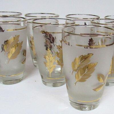 Set of 8 Libbey Golden Foliage Flat Tumblers in Original Box
