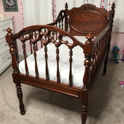Antique Mahogany Victorian Baby Bed 