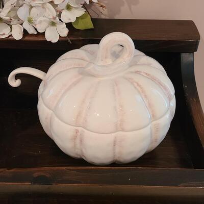 Lot 3: Vintage Dry Sink, Pumpkin Tureen, Wreath and More 