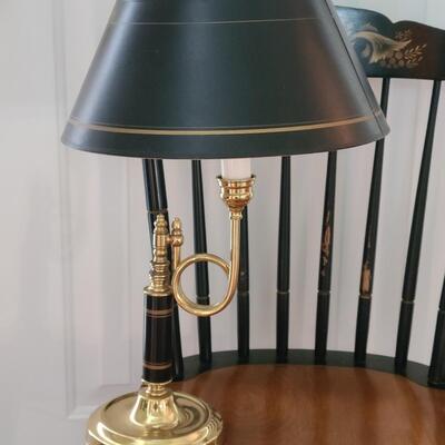 Lot 474: Hitchcock Chair and Matching Desk Lamp 