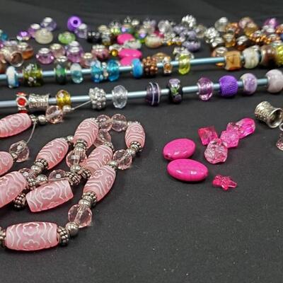 Assorted Glass and Silver toned Beads 
