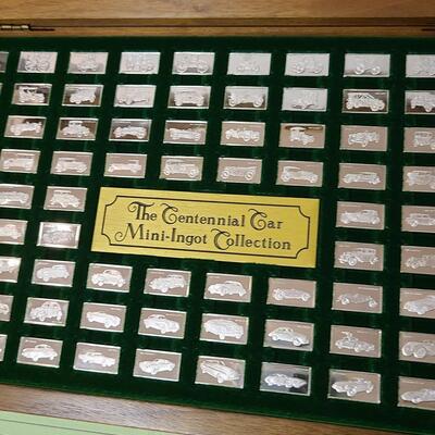 Lot 408: Franklin Mint Sterling Silver The Centennial Car Mini-Ingot Collection 