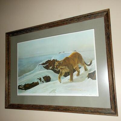 Beautifully Framed "Cougar Country" Signed Print