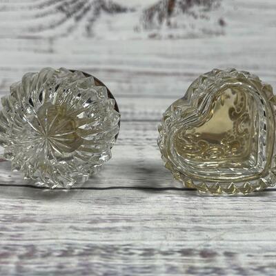 Set of Two Waterford Crystal Glass Mini Trinket Storage Containers