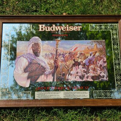Lot 88: Vintage Budweiser Great Kings of Africa Mirror