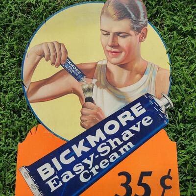 Lot 485: Bickmore Shave Cream Cardboard Advertising Stand 