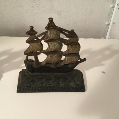Vintage Valcast Spanish Ships Bookends made of cast iron