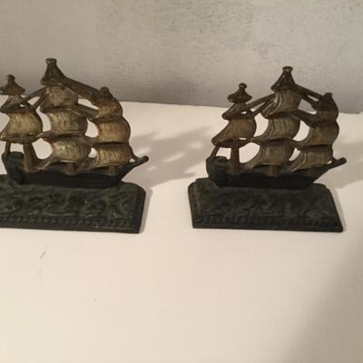 Vintage Valcast Spanish Ships Bookends made of cast iron